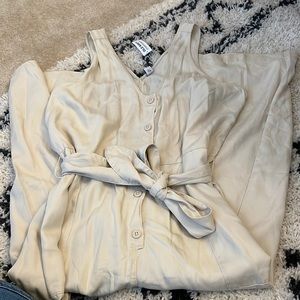 Cream Button Down Romper Old Navy